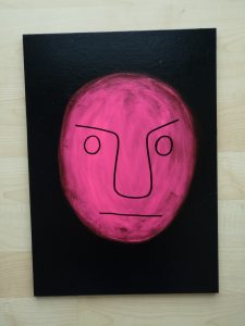 Frits Artist van Zeventer masker serie roze op zwart (10)